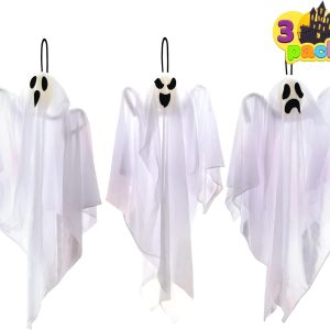 Joyin 3 Pack Halloween Party Decoration 27.5 Hanging Ghosts, Cute Flying Ghost For Front Yard Patio Lawn Garden Party Décor And Holiday Decorations