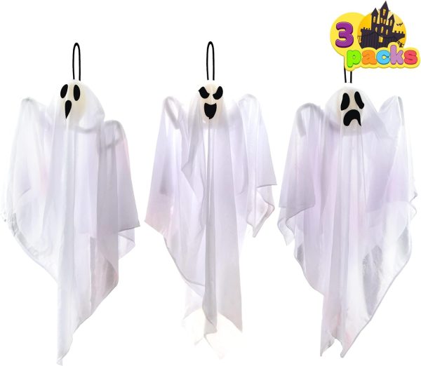 Joyin 3 Pack Halloween Party Decoration 27.5 Hanging Ghosts, Cute Flying Ghost For Front Yard Patio Lawn Garden Party Décor And Holiday Decorations