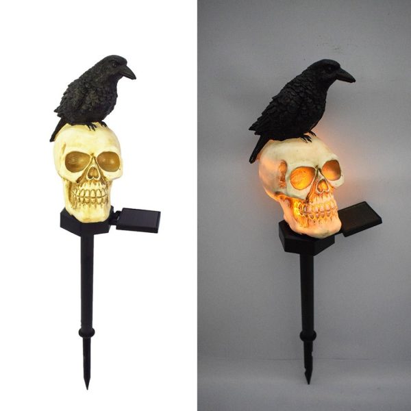 49 -Solar Skull Crow Waterproof Landscape Light