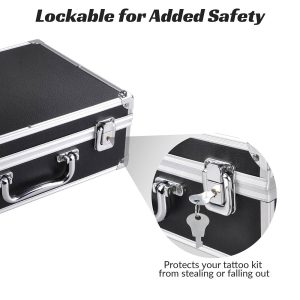 Professional Lockable Tattoo Case For 2 Tattoo Machines