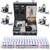 Tattoo Kit 4 Machines Lcd Power Supply 54 Ink W/ Case