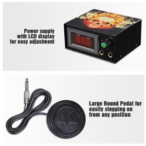 Tattoo Kit 8 Machine Lcd Power Supply 40 Ink W/ Case