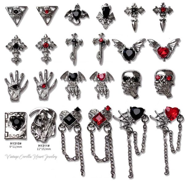 Gothastic 3D Gothic Halloween Nail Charms – Pack Of 10