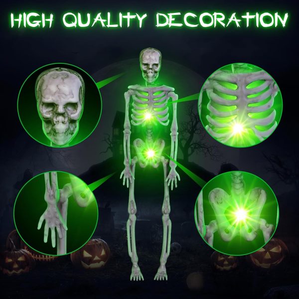 Shemira Halloween String Lights Decoration, 6.6 Ft 20 Leds Battery Operated Skeleton Skull 3D String Light With 8 Lighting Modes For Home Indoor Outdoor Halloween Decoration, Halloween Decor