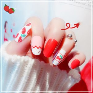 Cute Little Strawberry Removable Nail Sticker Wearable