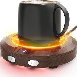 Mug Warmer, Coffee Warmer For Desk, Coffee Cup Warmer With 3 Temp Settings And Ambient Light, 2-12H Timer, 30W