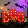 Boo Sign Light Up Halloween Mantel Decor - 8.5 Inch Boo Led Marquee Letters Halloween Decorations Indoor - Battery Operated Halloween Lights For Kitchen Table Bedroom Living Room Home Wall Party Decor