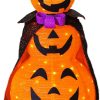 Tw Shine 3Ft Halloween Collapsible Pumpkin Decorations, Light Up 60 Led Pumpkin With Cloak With 8 Lighting Mode, Pop Up Jack-O-Lantern For Outdoor Indoor Garden Yard Porch Home Party Decor