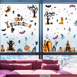 Ccinee Halloween Window Stickers，10 Sheets Halloween Window Clings Decals For Halloween Party Decoration Glass Windom Indoor And Outdoor Home Decor