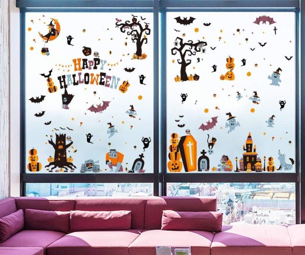 Ccinee Halloween Window Stickers，10 Sheets Halloween Window Clings Decals For Halloween Party Decoration Glass Windom Indoor And Outdoor Home Decor