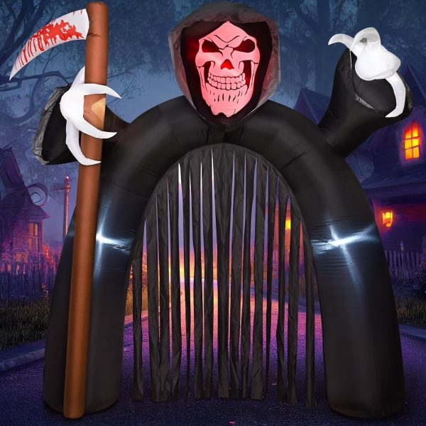 10Ft Halloween Inflatables, Inflatable Archway With Built-In Lights, Halloween Blow Up Decorations Arch, Halloween Party Indoor Outdoor Garden Lawn Yard Festival Celebration Decor