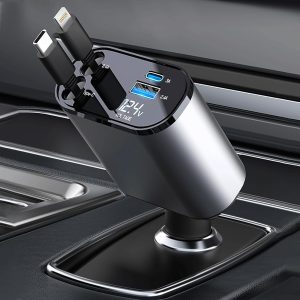 Powermax 4 In 1 Retractable Car Charger