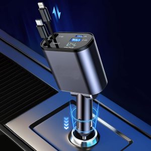 Powermax 4 In 1 Retractable Car Charger