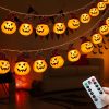 16Ft 30 Led Battery Operated Halloween Pumpkin Lights, Waterproof Battery Outdoor Lights For Indoor Outdoor Decorations Home, Bedroom, Patio, Balcony, Halloween Party (8 Modes)