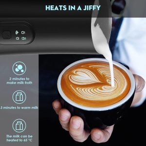 Electric Milk Frother, 4 In 1 Milk Steamer,11.8Oz/350Ml Automatic Warm And Cold Foam Maker For Coffee,Latte, Cappuccino, Macchiato, Chocolate