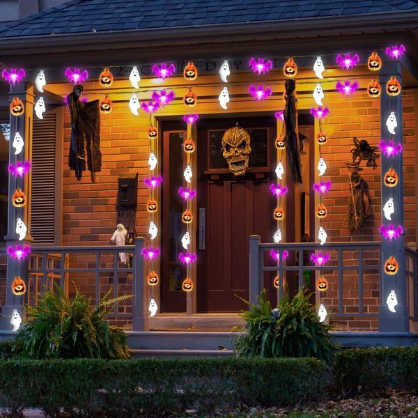 Akerock Halloween Lights, Spooky Halloween String Lights With Timer For Halloween Decorations Indoor/Outdoor, Battery Operated/Usb Power, Halloween Decor - 20 Feet