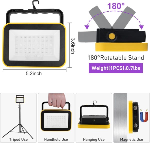 Crepow Rechargeable Led Black Light, Battery Powered Portable Blacklight, 400Nm Led Flood Light Black Lights, Neon Glow Party, Blacklight Catfishing, Halloween, Glow In The Dark Decoration 1 Pack