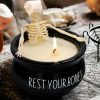 Oriental Cherry Skeleton Candle, Halloween Decor - Long Burning Soy Candle With Gothic Design, Vintage Farmhouse Decoration For Home Indoor Room Tables, Spooky Gifts For Women