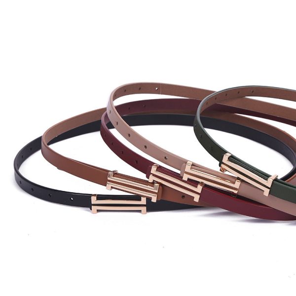 Fashion Leather Thin Belt For Women