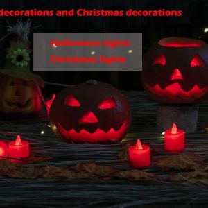 Lanker 24 Pack Flameless Led Tea Lights Candles - Flickering Red Battery Operated Electronic Candles U2013 Decorations For Wedding, Party, Christmas, Halloween (Red)