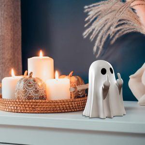 Yamaler Halloween Ghost Figurine - Spooky Resin Ghost Statue, Cute Ghost Decor For Halloween Decorations, Porch And Indoor Spooky Home Decor (Ghost (1 Figurine))