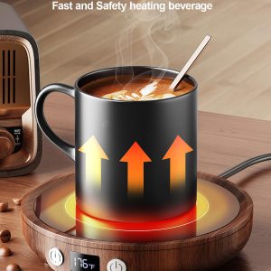 Sweetfull Mug Warmer, 36W Coffee Cup Warmer For Desk With 3-Temp Settings Display, 2-12H Timer, Candle Warmer Plate, Coffee Accessories For Women Men Mom Dad - Wood