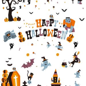 Ccinee Halloween Window Stickers，10 Sheets Halloween Window Clings Decals For Halloween Party Decoration Glass Windom Indoor And Outdoor Home Decor