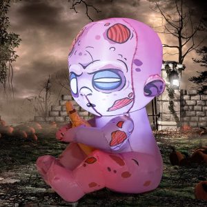 Comin 2Pcs Scary Halloween Inflatables Outdoor Decorations Halloween Inflatables Archway Zombie Baby Blow Up Yard With Built-In Leds For Party Garden Lawn Decor