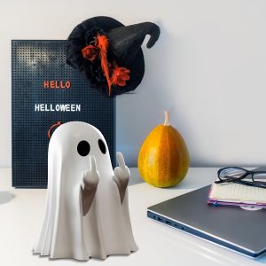 Yamaler Halloween Ghost Figurine - Spooky Resin Ghost Statue, Cute Ghost Decor For Halloween Decorations, Porch And Indoor Spooky Home Decor (Ghost (1 Figurine))