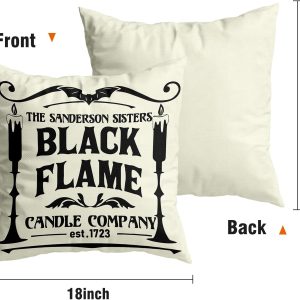 Halloween Decorations Pillow Covers 18X18 Set Of 4 Halloween Decor Indoor Outdoor Hocus Pocus Farmhouse Saying Halloween Decorative Cushion Cases Party Supplies For Home Sofa Couch Bed Chair