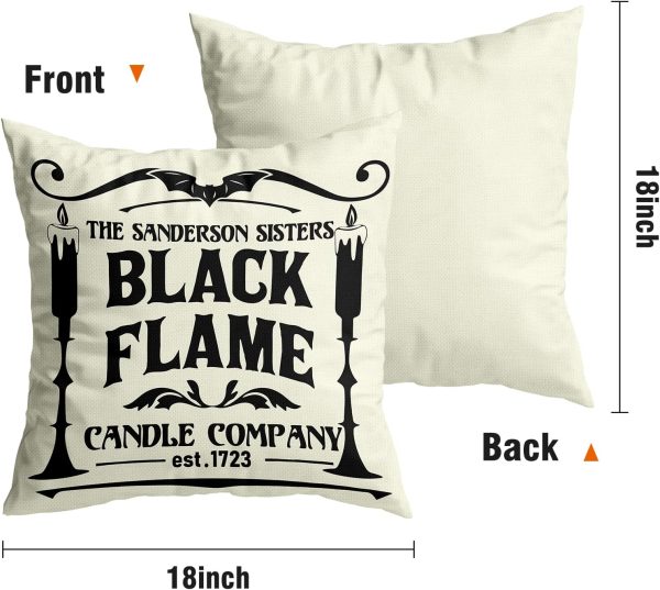 Halloween Decorations Pillow Covers 18X18 Set Of 4 Halloween Decor Indoor Outdoor Hocus Pocus Farmhouse Saying Halloween Decorative Cushion Cases Party Supplies For Home Sofa Couch Bed Chair