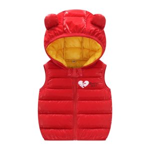 Autumn Kids Outerwear Hooded Sleeveless Warm Vest