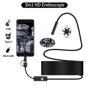 Endoscope 3 In 1 Usb Micro Usb Type-C Borescope Inspection Camera Waterproof