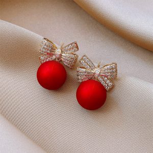 Bowknot Pearl Earrings