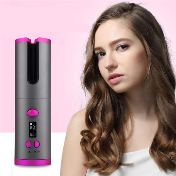 Cordless Auto Rotating Hair Curler Led