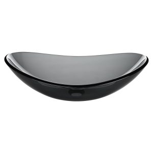 Gray Tempered Glass Bathroom Sink Oval 22X14