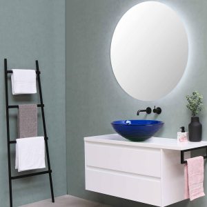 Blue Green Tempered Glass Bathroom Sink Round 17