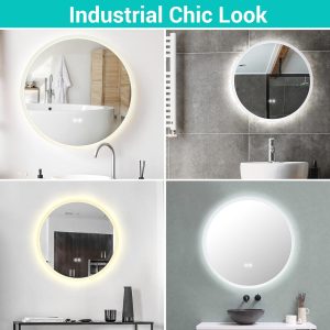 Backlit Bathroom Mirror Anti-Fog Touch Control