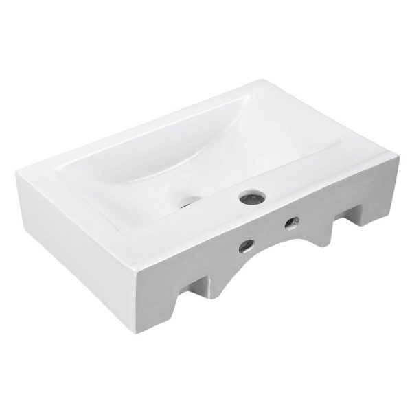 Aquaterior Wall Mount Sink With Drain & Tray Rectanglar 18X12