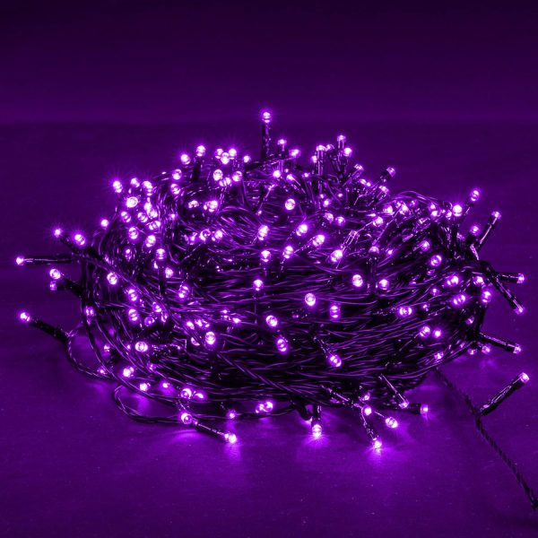 Dazzle Bright Halloween 300 Led String Lights, 100Ft Connectable String Lights With 8 Lighting Modes, Halloween Decorations For Party Carnival Supplies, Indoor Outdoor Yard Garden Decor (Purple)