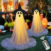 2Packs Halloween Decorations Outdoor,Halloween Party Decorations Indoor,Spooky Ghost Decor With Remote Control String Lights,Halloween Ghost Lights For Porches Yards Gardens Lawn