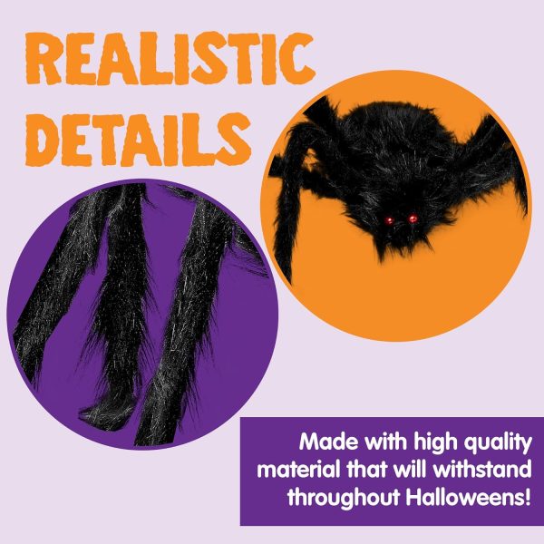 Joyin 5 Ft. Halloween Outdoor Decorations Hairy Spider,Scary Giant Spider Large Props For Yard Party Decor, Black