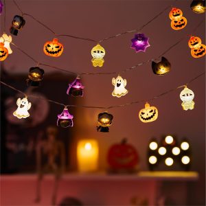 Lolstar Halloween String Lights Decorations, 20 Led Halloween Window Lights Battery Operated (Not Included) With Timer Function And 8 Flashing Modes, Window Lights For Home Halloween Party Decor