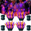 4 Pack Purple And Orange Halloween Lights Battery Operated With Timer, Total 200Led 64Ft Waterproof Fairy String Lights, 8 Modes Twinkle Lights For Outdoor Indoor Garden Party Halloween Decoration