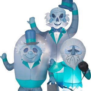 Gemmy Airblown Haunted Mansion Hitchhiking Ghosts Scene Disney, 6 Ft Tall, Blue