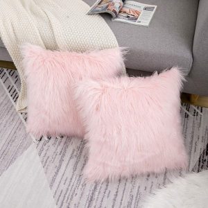 Sofa-Licious Premium Luxury Fluffy Faux Fur Throw Pillow Covers