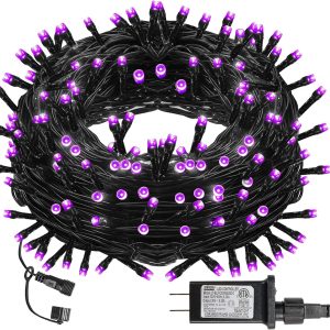 Dazzle Bright Halloween 300 Led String Lights, 100Ft Connectable String Lights With 8 Lighting Modes, Halloween Decorations For Party Carnival Supplies, Indoor Outdoor Yard Garden Decor (Purple)