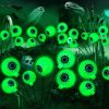 Zfnn Solar Halloween Decorations, 4 Pack 24 Led Spooky Eyeball Lights, Outdoor Waterproof Solar Green Firefly Lights For Garden Yard Patio Pathway Lawn Halloween Party