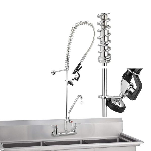 Commercial Pre-Rinse Faucet With Sprayer Wall Mount Tilt Add-On