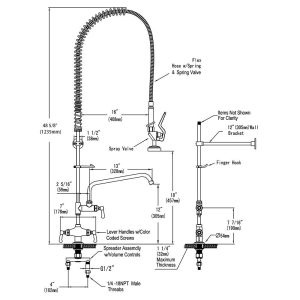 Commercial Pre-Rinse Faucet With Sprayer Deck Mount